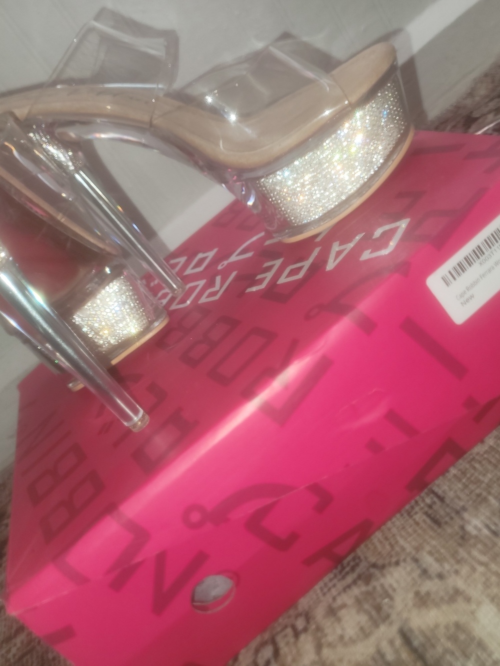 Cape Robbin Silver Clear Platform Heels